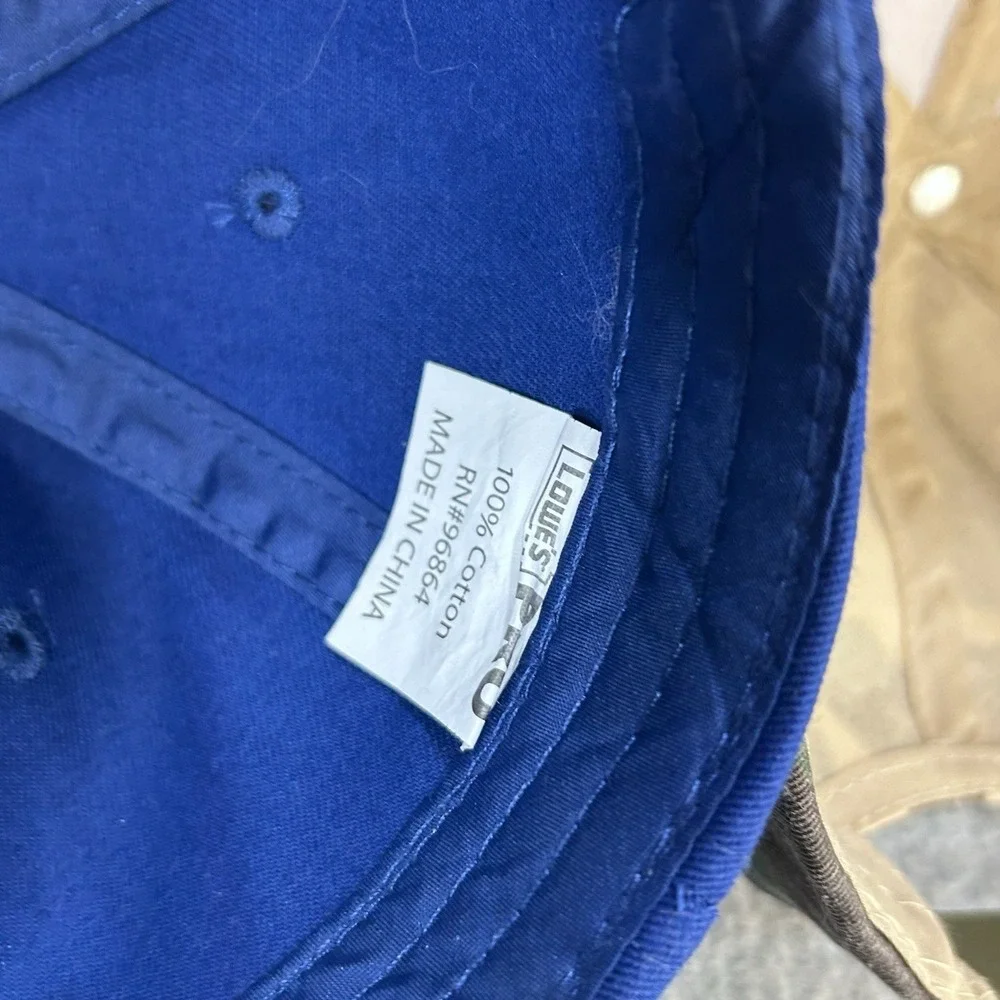 Lowe's PRO Hat Lot 2 Snapback Caps Blue Camo Embroidered‎ Adjustable